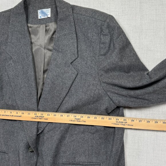 Vintage Pendleton Gray Wool Blazer Single Button Lined USA Made Size 24W - Picture 7 of 12
